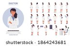 doctor woman poses vector... | Shutterstock .eps vector #1864243681