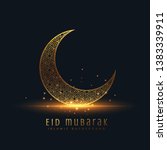 beautiful eid mubarak golden... | Shutterstock .eps vector #1383339911