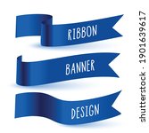 blue 3d flag ribbon banner set... | Shutterstock .eps vector #1901639617