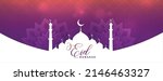eid mubarak banner with mosque... | Shutterstock .eps vector #2146463327