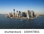 Aerial Shot Downtown Manhattan