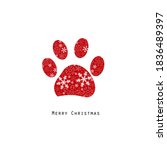  Paw Print With Snowflakes....