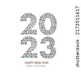 2023 black and white text with... | Shutterstock .eps vector #2173511617
