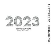 2023 black and white text with... | Shutterstock .eps vector #2173511841