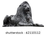 Isolated Sculpture Of A Lion...