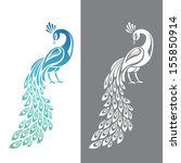 Vector Illustration Of Peacock...