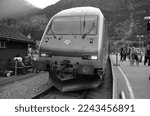 Small photo of Flam Railway. The Flamsbana is a 20.2-kilometer long railway line between Myrdal and Flam in Aurland, June 17,2018. Flam, Norway, Scandinavia.