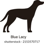 Blue Lacy Dog Silhouette  Side...