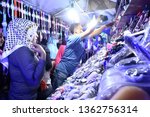 Small photo of hubbub of residents at the night market at the turn of the new year, Blora, Central Java, December 31, 2018
