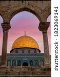 Small photo of Jerusalem, Israel - Sep 24 2020. Al-Aqsa mosque, temple mount, Jerusalem, Israel. It is an Islamic shrine located on the Temple Mount in the Old City of Jerusalem.