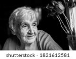 Portrait Of An Old Woman. Black ...