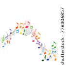 colorfull music notes on a... | Shutterstock .eps vector #776306857