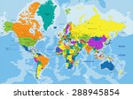 colorful world political map... | Shutterstock .eps vector #288945854