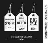 vintage style sale tags design  | Shutterstock .eps vector #201452771