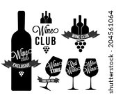set of wine  wine club  wine... | Shutterstock .eps vector #204561064