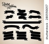 retro black ribbon banners... | Shutterstock .eps vector #280550057