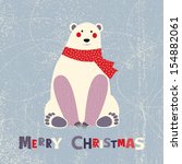 Christmas Card With Polar Bear