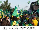 Small photo of Campo Grande, MS, Brazil - November 06, 2022: brazilian protesters on the streets asking for federal intervention after Lula election. Duque de Caxias avenue, in front of CMO, military area.