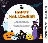halloween concept banner with... | Shutterstock .eps vector #482080207