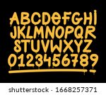 graffiti tag style alphabet ... | Shutterstock .eps vector #1668257371