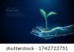 abstract giving hand with young ... | Shutterstock .eps vector #1742722751