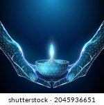 abstract pair of hands holding... | Shutterstock .eps vector #2045936651