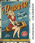 Vintage Barbershop Poster With...