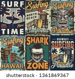 Vintage Colorful Surfing...