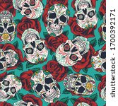mexican day of dead seamless... | Shutterstock . vector #1700392171