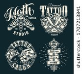 vintage tattoo studio prints... | Shutterstock . vector #1707213841