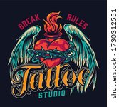 tattoo studio vintage colorful... | Shutterstock . vector #1730312551