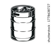 Vintage concept of metal beer keg in monochrome style isolated vector illustration