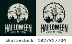 monochrome vintage halloween... | Shutterstock .eps vector #1827927734