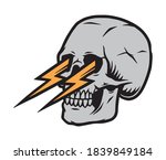 skull with lightnings from eyes ... | Shutterstock .eps vector #1839849184