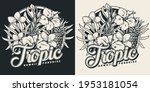 vintage monochrome tropical... | Shutterstock .eps vector #1953181054