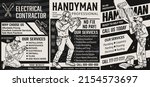 handyman service monochrome... | Shutterstock .eps vector #2154573697