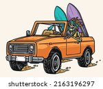 skeleton surfer element... | Shutterstock .eps vector #2163196297