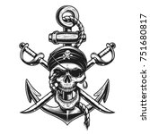 Pirate Skull Emblem With Swords ...