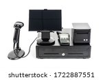 Commerce - cash equipment on a white background