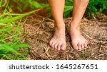 bare feet of a poor woman. | Shutterstock . vector #1645267651