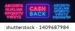 cash back neon sign on brick... | Shutterstock .eps vector #1409687984