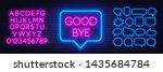 neon sign good bye in speech... | Shutterstock .eps vector #1435684784
