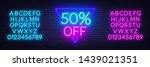 neon offer template for... | Shutterstock .eps vector #1439021351