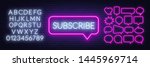 neon sign subscribe . set of... | Shutterstock .eps vector #1445969714