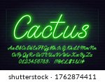 neon green script font. glowing ... | Shutterstock .eps vector #1762874411