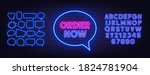 order now neon sign on a brick... | Shutterstock .eps vector #1824781904