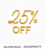 25 percent off golden realistic ... | Shutterstock .eps vector #2034599477