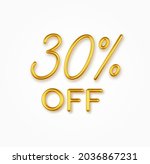 30 percent off golden realistic ... | Shutterstock .eps vector #2036867231