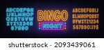bingo night neon sign on brick... | Shutterstock .eps vector #2093439061