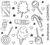 doodle of candy hand draw style | Shutterstock .eps vector #612094091